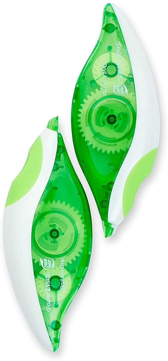 Paper Mate DryLine Grip Correction Tape, Green , 2 Count