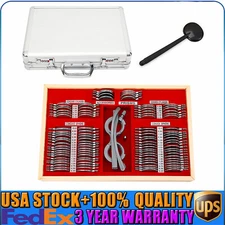 104pcs Trail Lens Set Optical Trial Lens Case Optometry Frame Rim Metal Optical