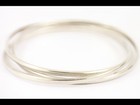 Triple Bangle Bracelet Sterling Silver Ladies Stunning 925 25.9g Cw43