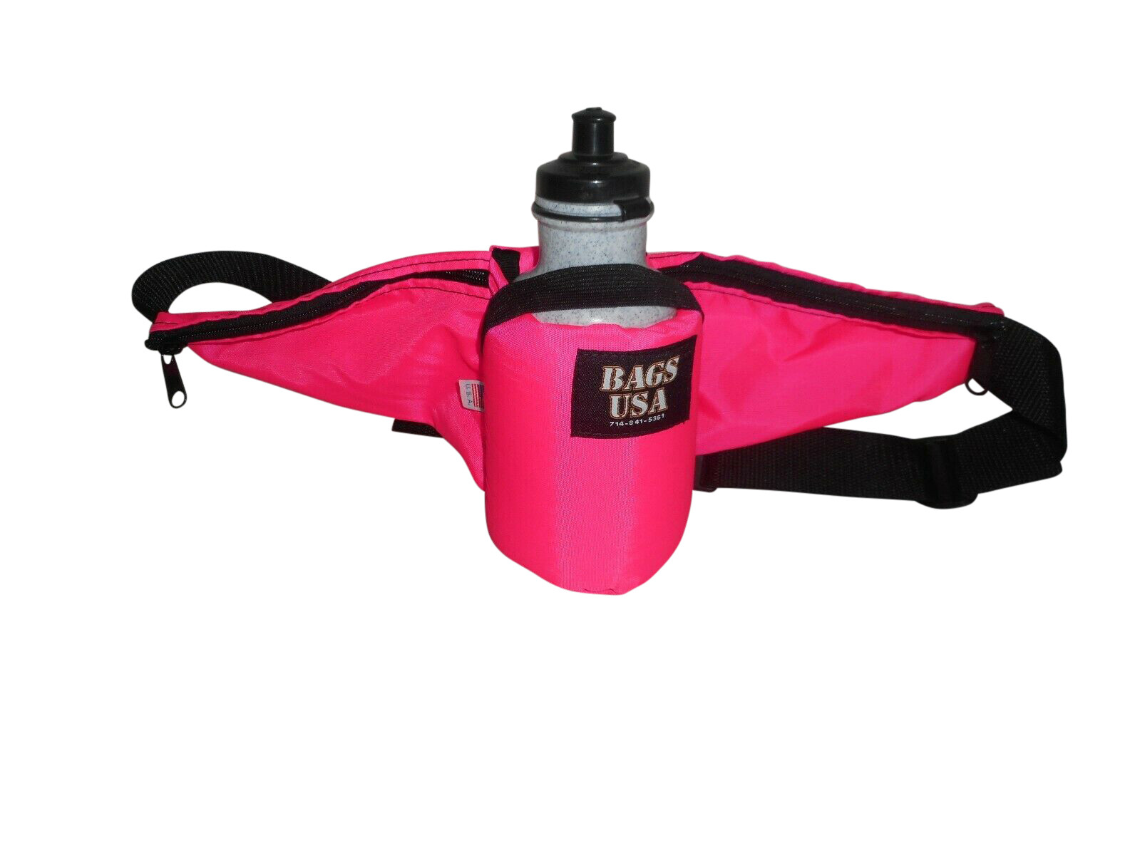 Fanny pack Water Bottle Holder One 22OZ Bottle, Side Zipper Pockets