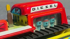 VINTAGE BULLDOZER TRACTOR KDN TIN TOY 70's WIND UP ORIG. KEY BOX CZECHOSLOVAKIA