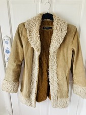 Lovely Ladies Vintage Giacca Suede/leather Afghan Penny Lane Coat