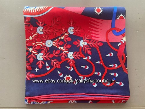 Pure 18 Momme Twill Silk Wrap Scarf Tribal Horse Print Kerchief Square Shawl 35" - Picture 6 of 48