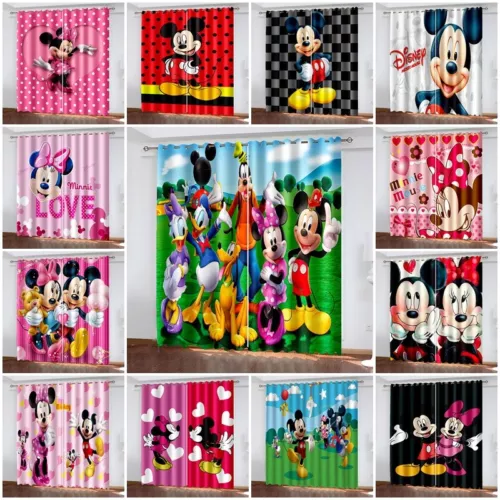 Tende oscuranti spesse per bambini Topolino e Minnie anello termico occhiello superiore - Foto 1 di 53