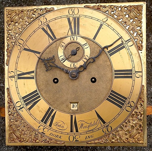 John Worsfold, Dorking, LONGCASE GRANDFATHER CLOCK DIAL+movent 12inch ...