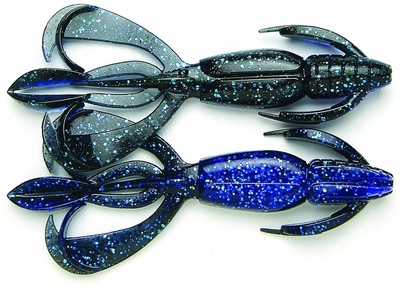 Keitech CF44413 Crazy Flapper Black Blue Flake, 4.4'' Twin Tail