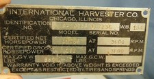 1955 1956 1957 Era International S Series Pickup Truck Body Tag Original Rat Rod 1955 1956 1957 Era International S Series Pickup Truck Body Tag Original Rat Rod