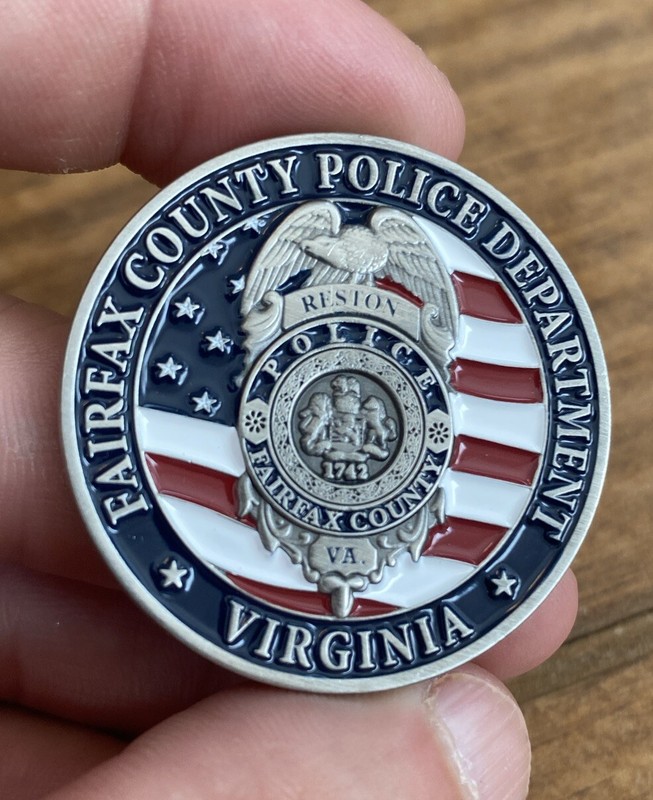Fairfax County Police Department Reston Challenge Coin Virginia Law Enforcement