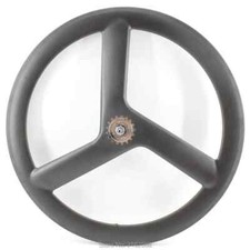 700C Fixed Gear/Track/Road Bike Full Carbon Wheelset Tri-Spoke Tubular Clincher