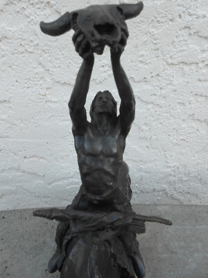 88 Buck McCain SOLID 24lb Bronze Sculpture Invocation Native