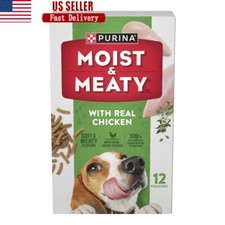 High Protein Chicken Dog Food Pouches Soft Meaty Texture Complete Meals 12 Pack