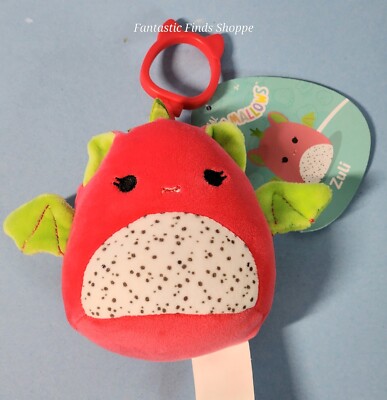 Squishmallows Zuli the Dragonfruit Bat Clip-on 3'' NWT Food Hybrid Crossover