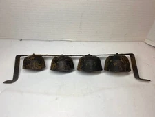 Antique Set Of 4 Iron Sleigh General Store Shop Door Bells