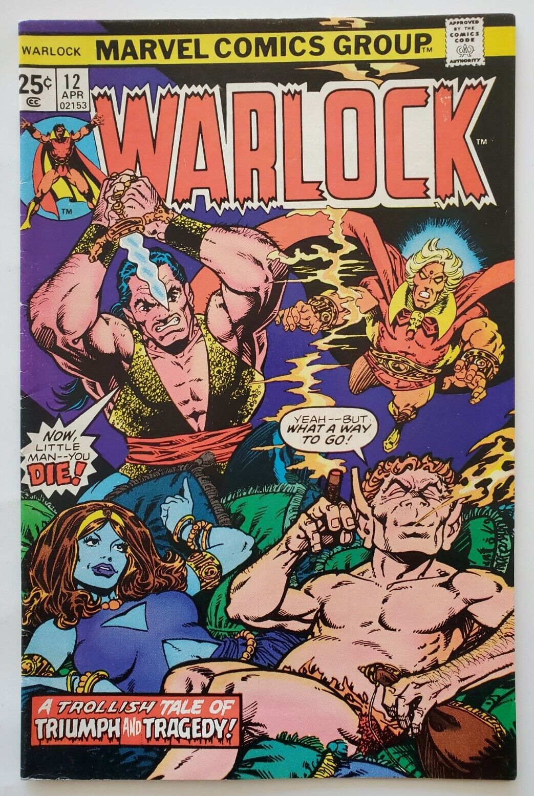 Warlock #12 FN   First Series   1ST COVER APP AND ORIGIN OF PIP THE TROLL!  KEY!