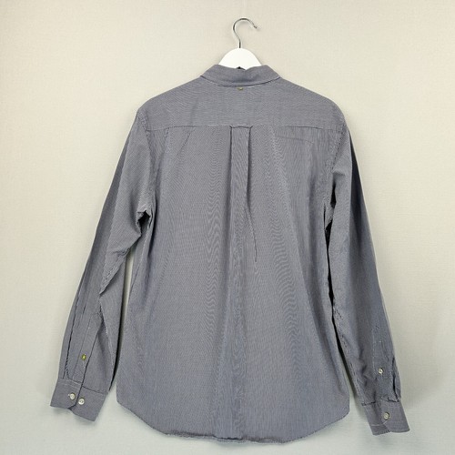 Pretty Green Shirt Mens Medium Blue Check Long Sleeve 100% Cotton Oasis - Picture 2 of 6