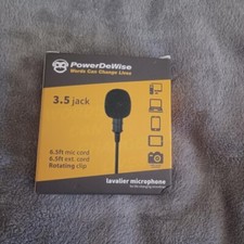 Powerdewise 3.5 Mm Jack 6.5 Foot Mike Cord Device Powered Lavalier Microphone