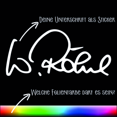 Deine Unterschrift als Sticker   10cm   Autogramm Auto Tuning Sticker  