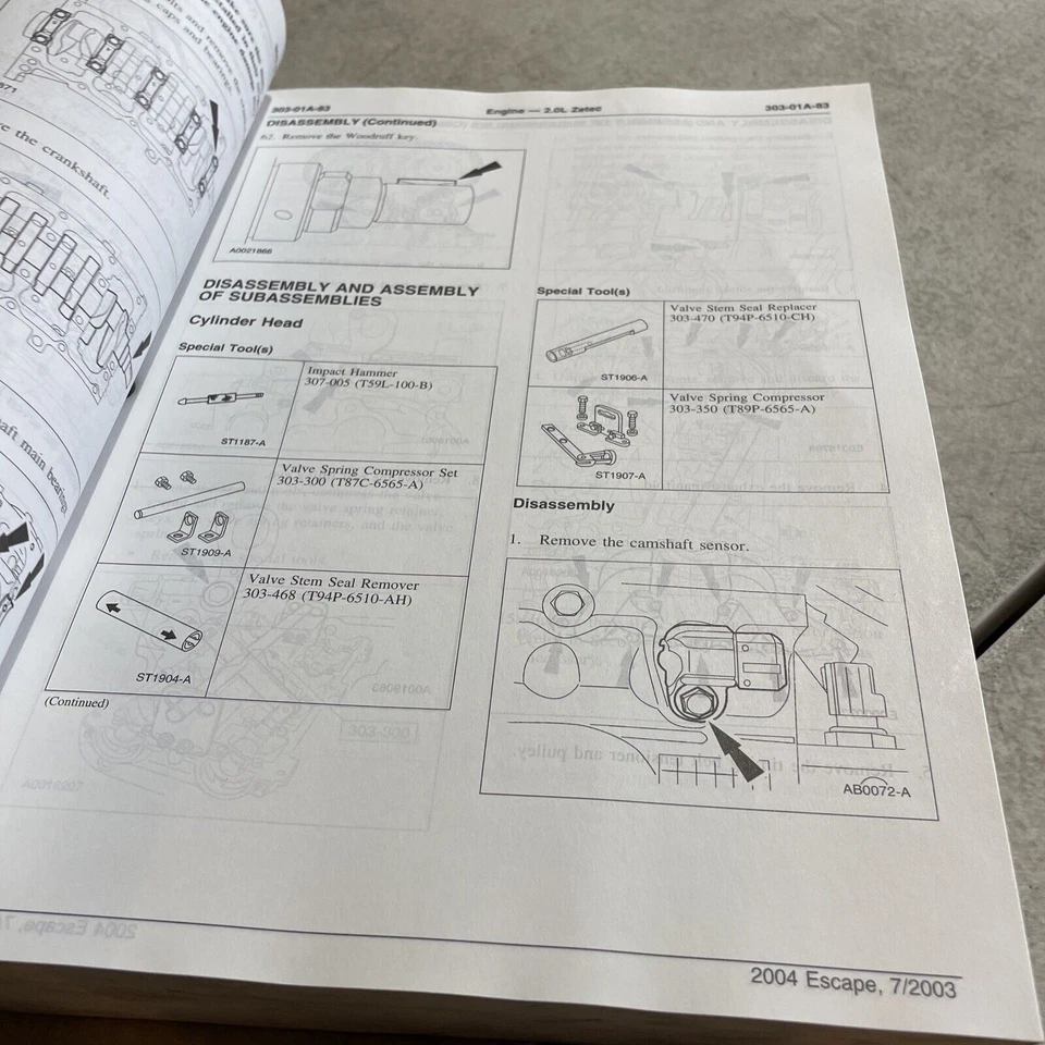 Руководство по сервисному ремонту 2004 Ford Escape от оригинального производителя - Изображение 3 из 4