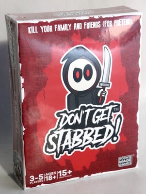 2024 Brand New Sealed Don't Get Stabbed! Card Game Rookie Mage Games 3-5 Players