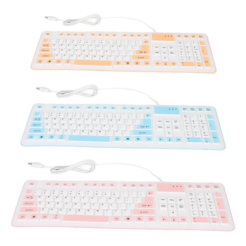 Foldable Silicone Keyboard 106 Keys Waterproof Dustproof Foldable USB Wired S DB - Afbeelding 2 van 21