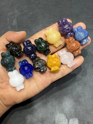 10pc Natural Mix material skull Carving Reiki Crystal Quartz Healing Decor gift