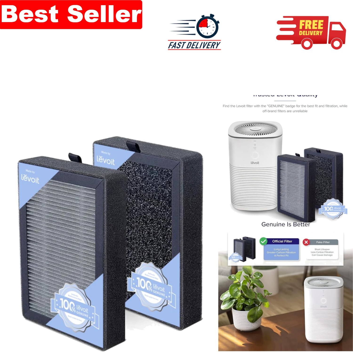 High-Efficiency HEPA Air Purifier Replacement Filter – Removes 99.97% Particles