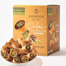 Dubai Chocolate Cones with Pistachio Kunafa  Made with Premium Belgian Choco...