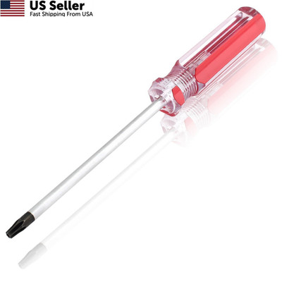 Bonsicoky T10 Torx Security Screwdriver with Magnetic 1 Pc(T10 x 75mm), Red 