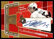 2007-08 SPx Flashback Fabrics Autograph Dany Heatley Auto Ottawa Senators #131