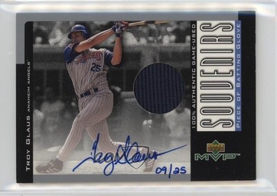 2001 Upper Deck MVP Souvenirs Glove 9/25 Troy Glaus #SG-TRG Auto 7xr
