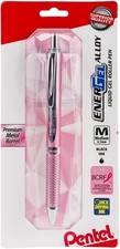 🔥Pentel EnerGel Alloy RT  Liquid Gel Pen 0.7mm Medium - Pink Barrel Black Ink