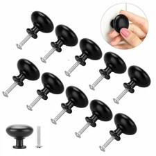 10pcs Cabinet Knobs Hardware Bedroom Kitchen Drawer Cupboard Handle Pulls Black