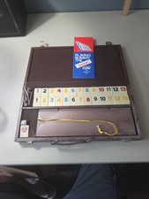Vintage Rummy-O Rummikub Game Set Faux Leathe...