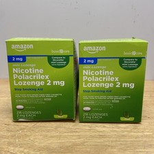 2x Amazon Basic Care 2mg Mini Lozenges Nicotine Polacrilex 216Ct Mint Exp 07/27