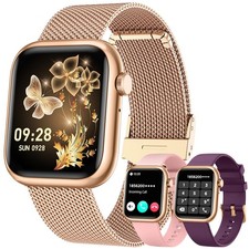Smartwatch Women Fitness Tracker Watch: Gold Smart Watches for Women Make Ans...