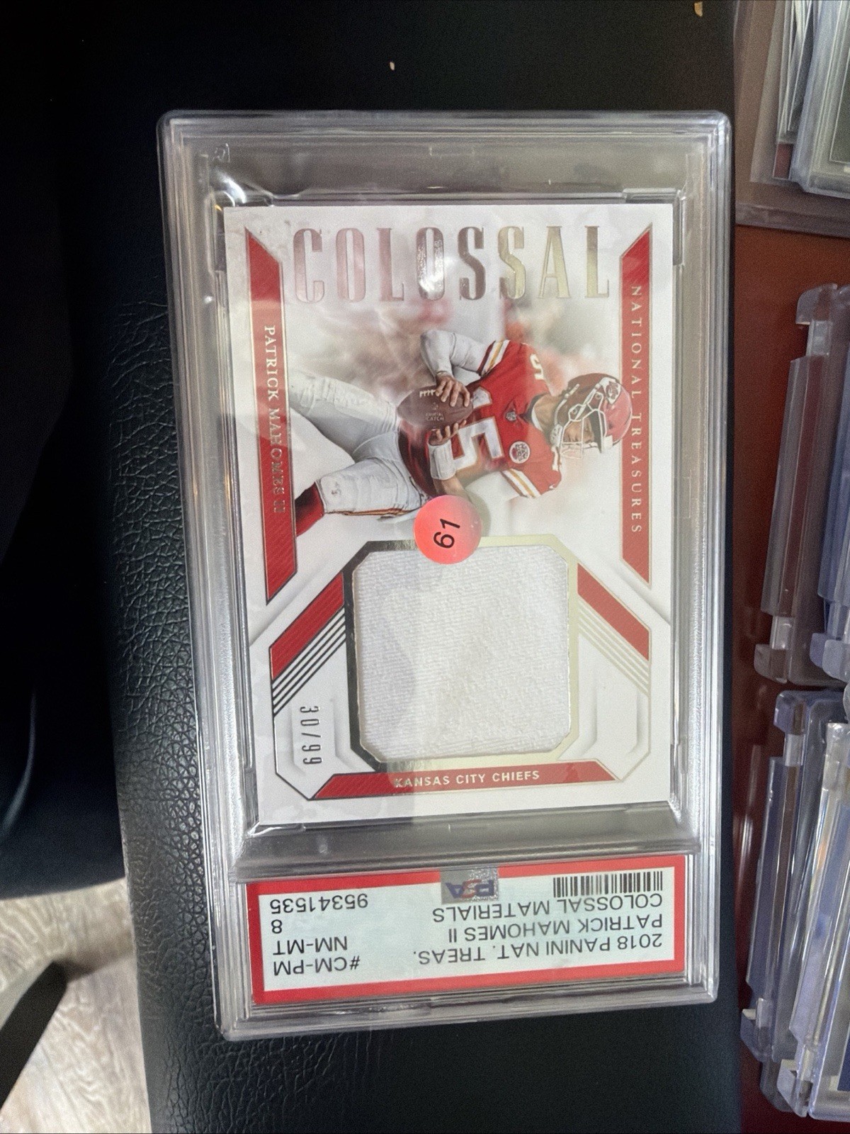 2018 Panini - Colossal Materials Patrick Mahomes II #CM-PM /99 (MEM)/Bonus Card! view 4