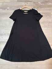 Loft Dress Black S, Scoop Neck, Short Sleeve, Comfortable Casual or Dress It Up
