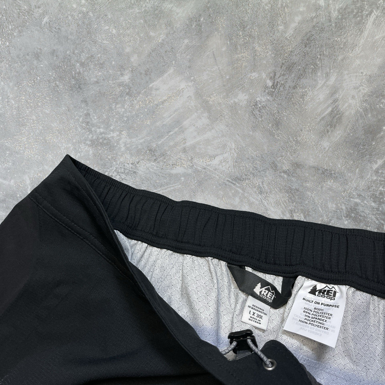 REI E1 Elements Pants Rain Shell Waterproof Black… - image 3