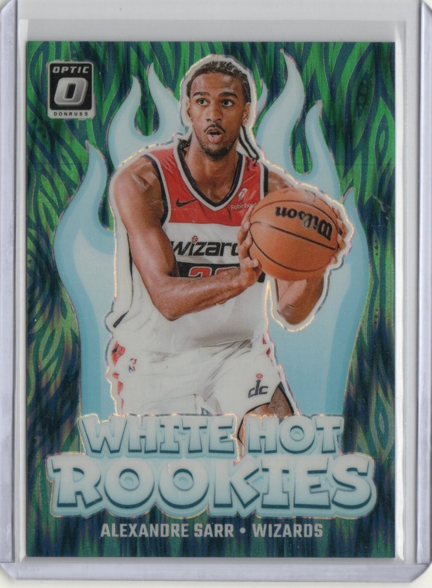 2024-25 Donruss Optic #14 Alexandre Sarr White Hot Rookies Green Shock #/149