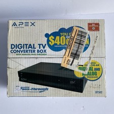 New Apex Digital DT502 TV Converter Box Analog Pass Through With Remote NIB