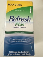Refresh Plus Lubricant Eye Drops, Preservative Free 100 Single Exp 12/25