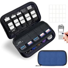 USB Flash Drive Case 20 Slots with Labels USB Storage Case Thumb 20 slots Blue