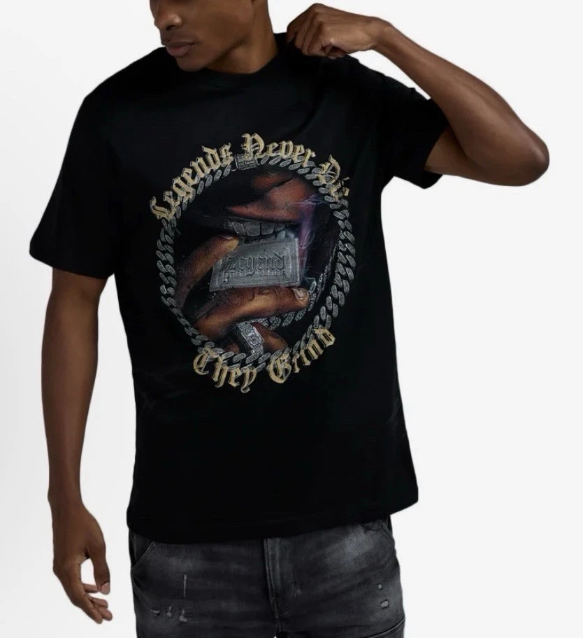 Mister Tee Legends Never Die They Grind Black T-Shirt New 3x STREETWEAR