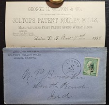 Colton Roller Mill Advertising Letterhead Lisbon North Dakota Territory 1888