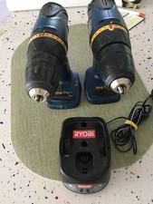 2 Ryobi HP496 9.6v Cordless 3/8 inch Drill/Dr...