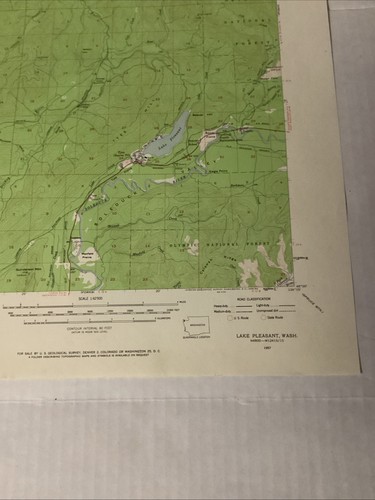 Lake Pleasant Quadrangle Washington 1957 USGS Topographical Map Department Int. - Picture 3 of 8