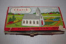 Vintage Plasticville 1600-100 O Gauge Church Kit For Train Layout