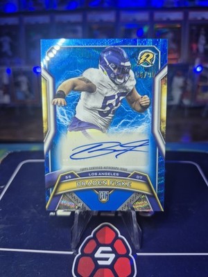 Braden Fiske 2025 Topps Resurgence Blue Shimmer Rookie Auto /99 Rams