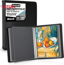 Dunwell 11X14 Art Portfolio Binder with Mounting Paper Black , Large Portfolio