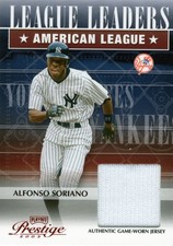 2003 PLAYOFF PRESTIGE LEAGUE LEADERS G W JERSEY #4 ALFONSO SORIANO